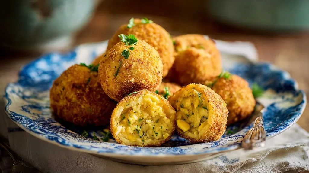 Polish egg cutlets served on a plate with herbs