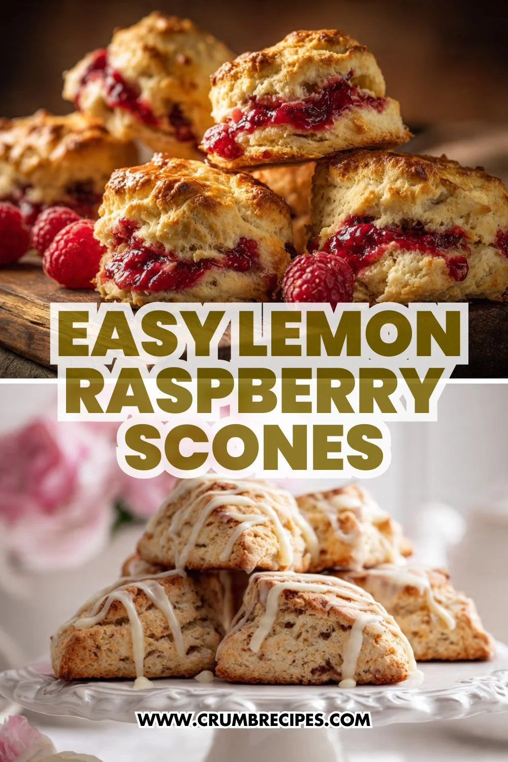 Ridiculously Easy Lemon Raspberry Scones