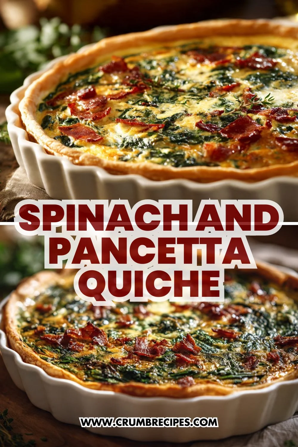 Spinach and Pancetta Quiche