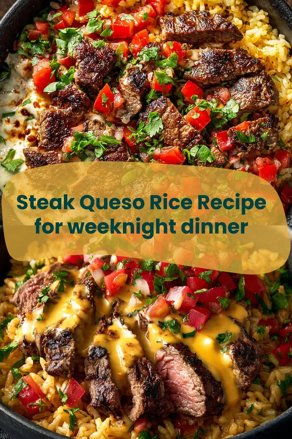 Steak Queso Rice Recipe for weeknight dinner