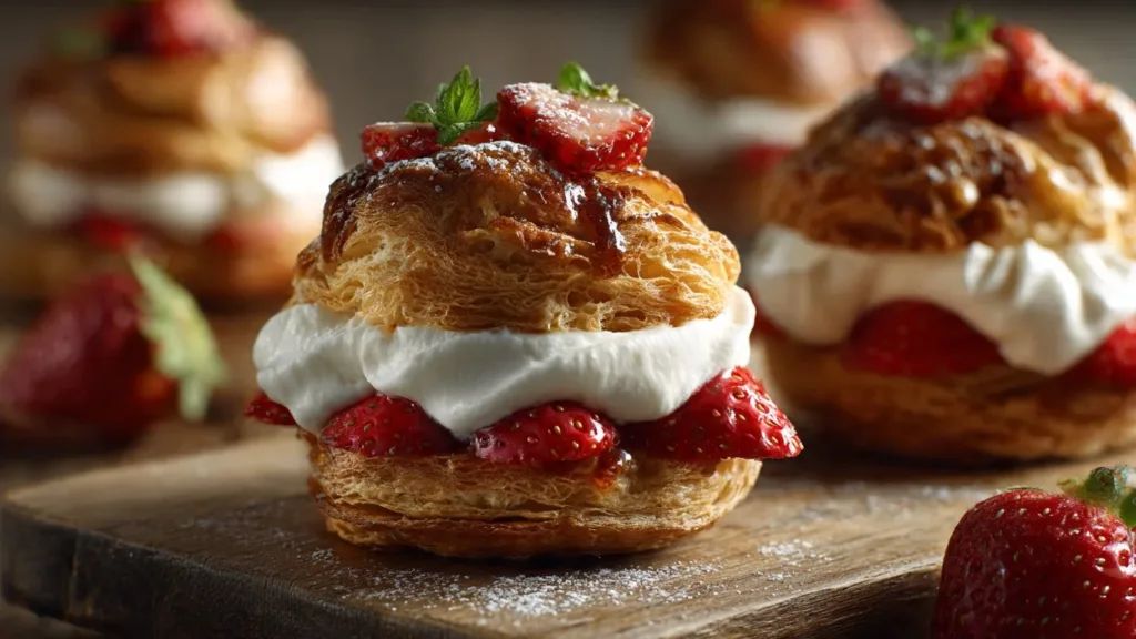 Irresistible Strawberry and Whipped Cream Puff Pastry Delights