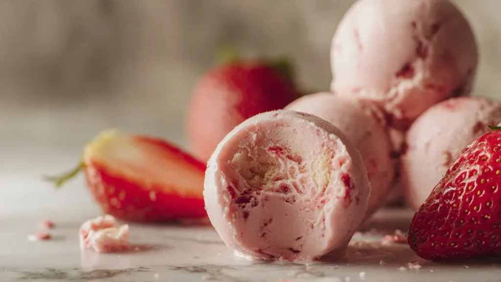 Daily Strawberry Cheesecake Protein Balls : Irresistible No-Bake Bites