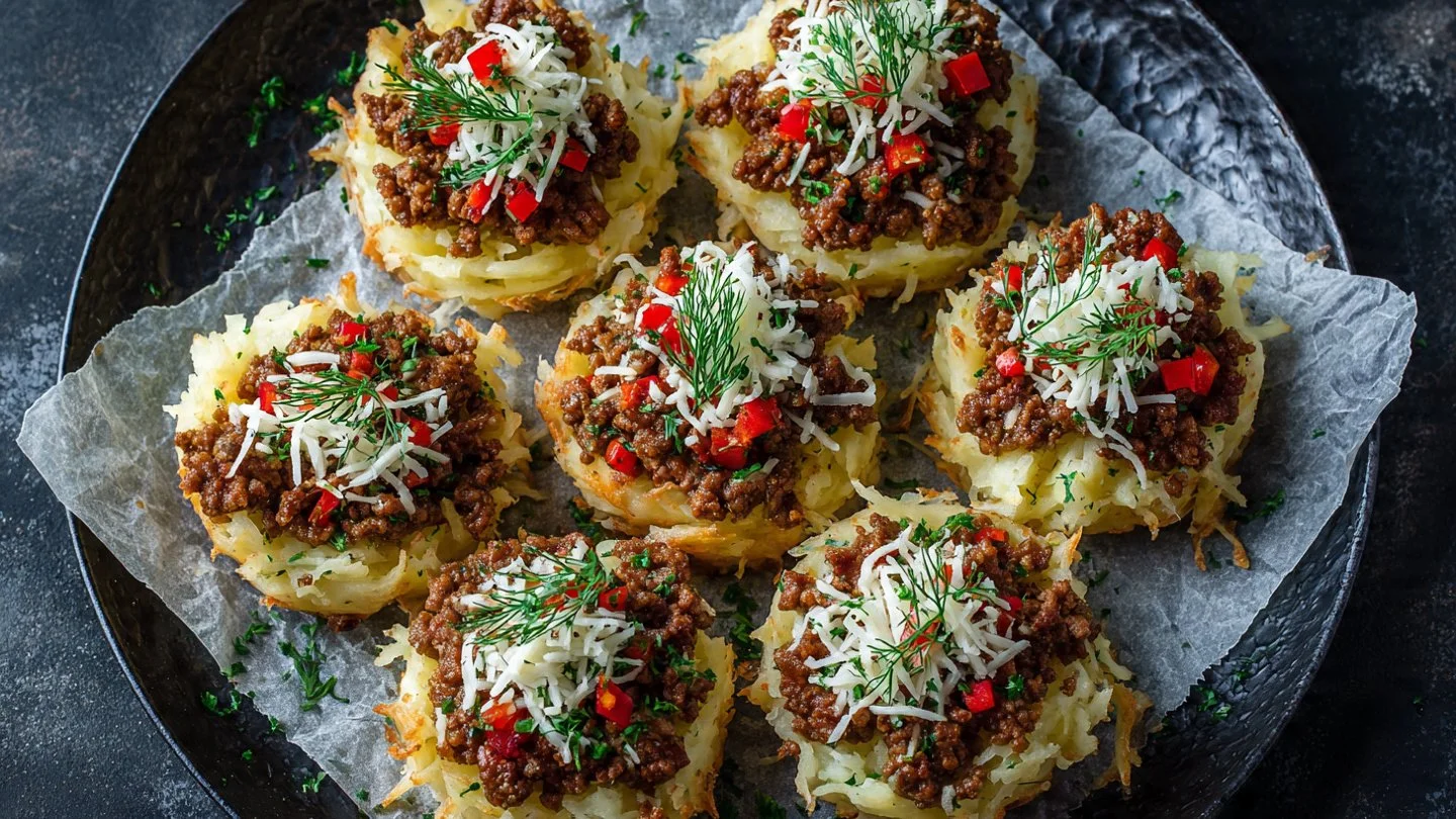 Stuffed Mashed Potato Nests
