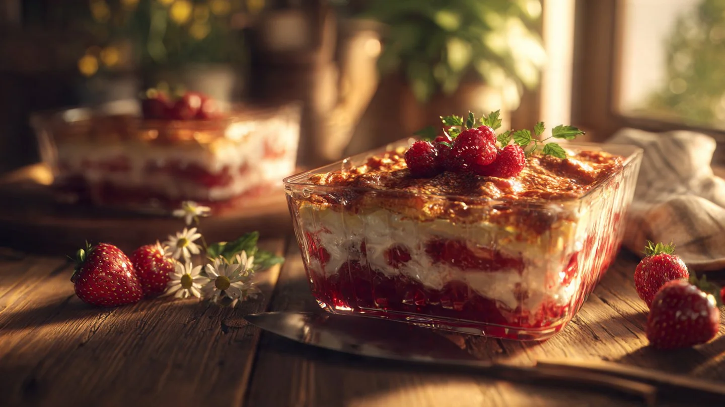 Summer Berry Jello Lasagna