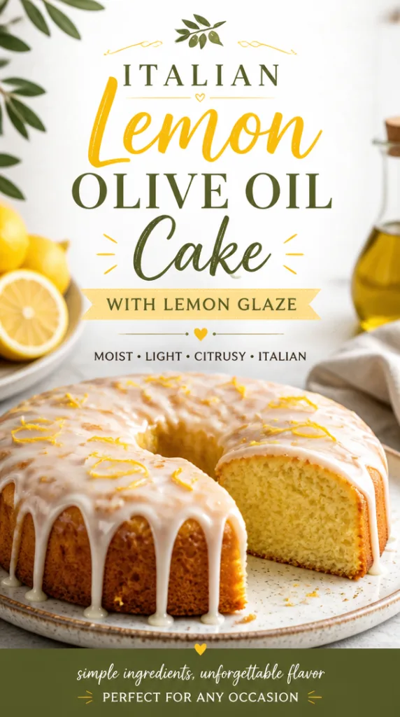 Italian Lemon Olive Oil Cake with Lemon Glaze