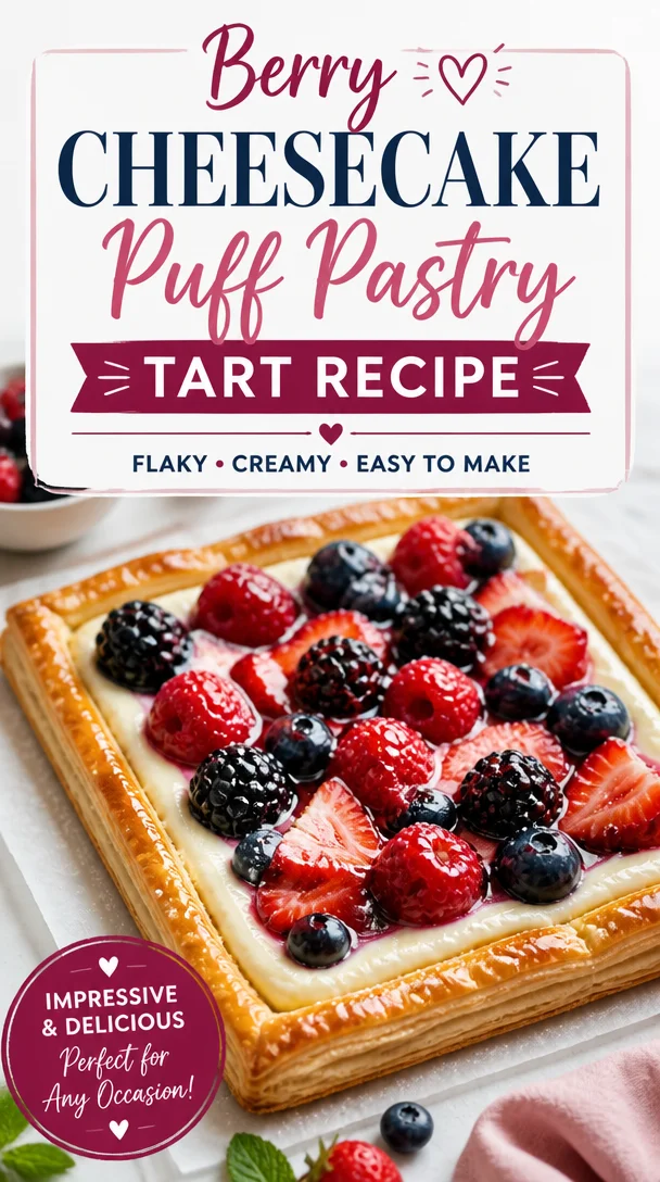 Berry Cheesecake Puff Pastry Tart Recipe