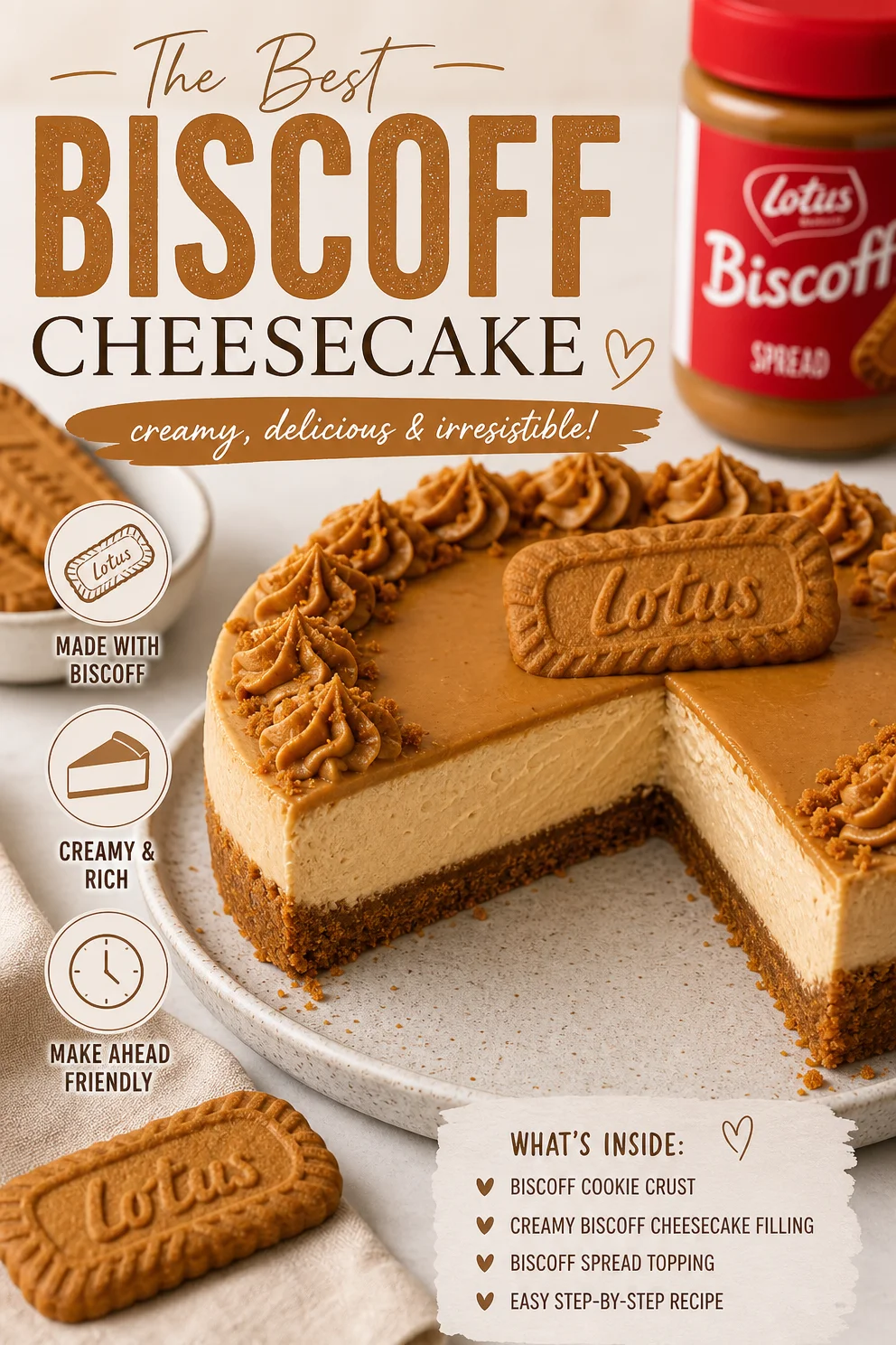 Biscoff Cheesecake Recipe Biscoff cheesecake Biscoff Cheesecake Recipe