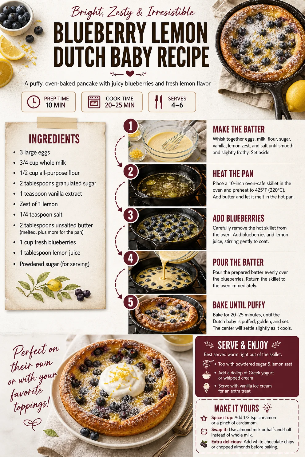 Blueberry Lemon Dutch Baby Recipe Dutch Baby Blueberry Lemon Dutch Baby Recipe
