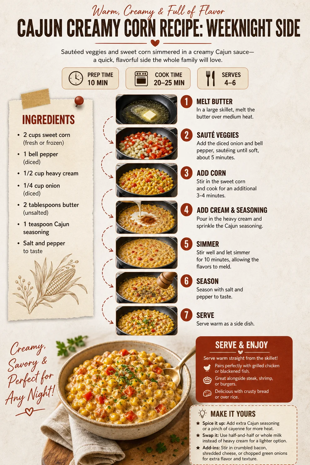 Cajun Creamy Corn Recipe: Weeknight Side Cajun Creamy Corn Cajun Creamy Corn Recipe: Weeknight Side