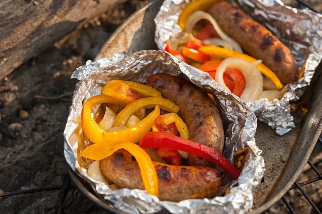 Campfire Italian Sausage with Peppers and Onions Made Easy