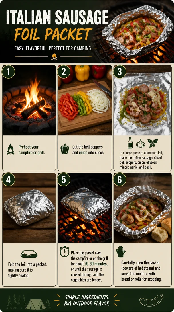 Campfire Italian Sausage with Peppers and Onions Made Easy