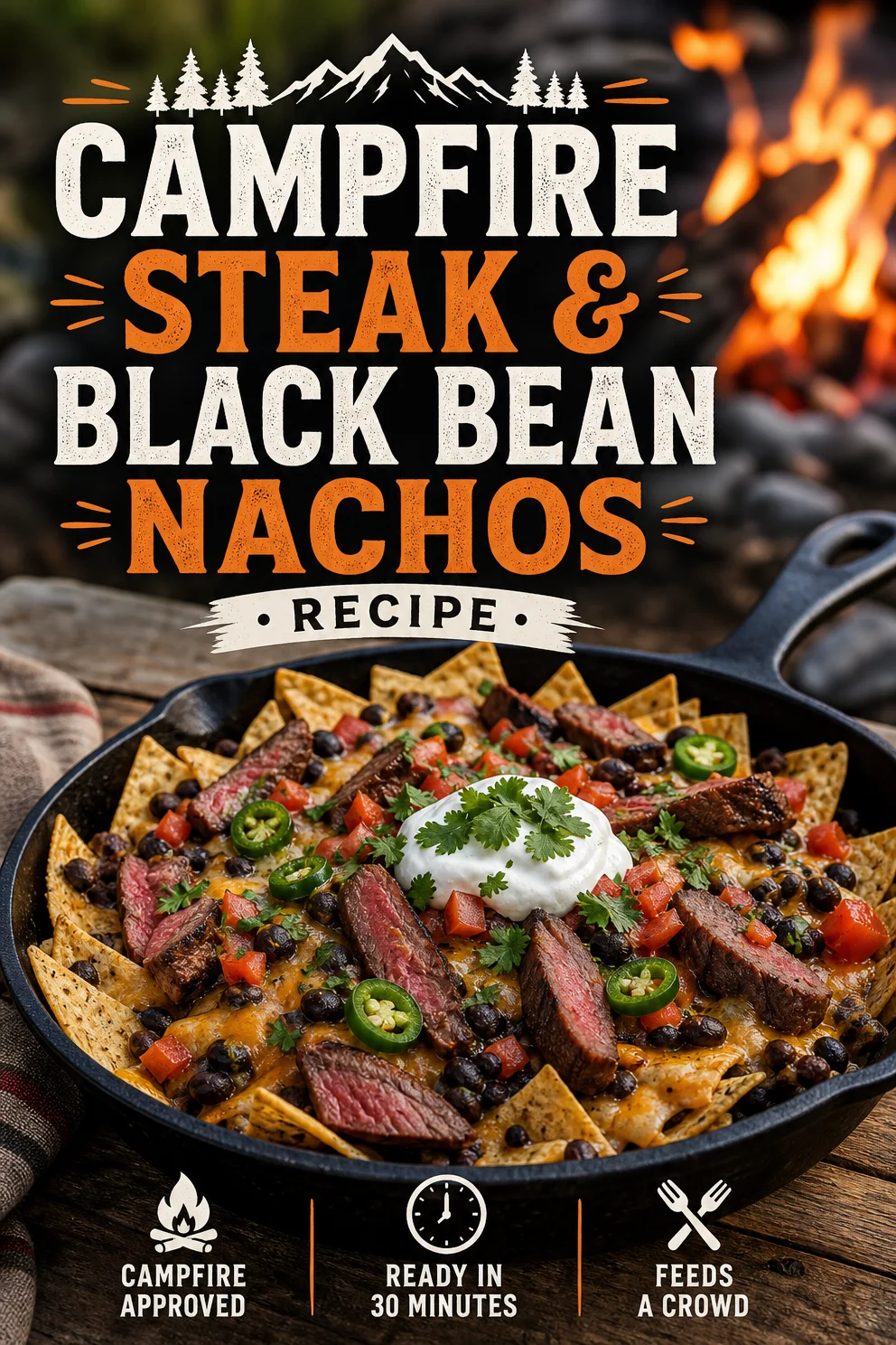 Campfire Steak and Black Bean Nachos Recipe Campfire Steak and Black Bean Nachos Campfire Steak and Black Bean Nachos Recipe
