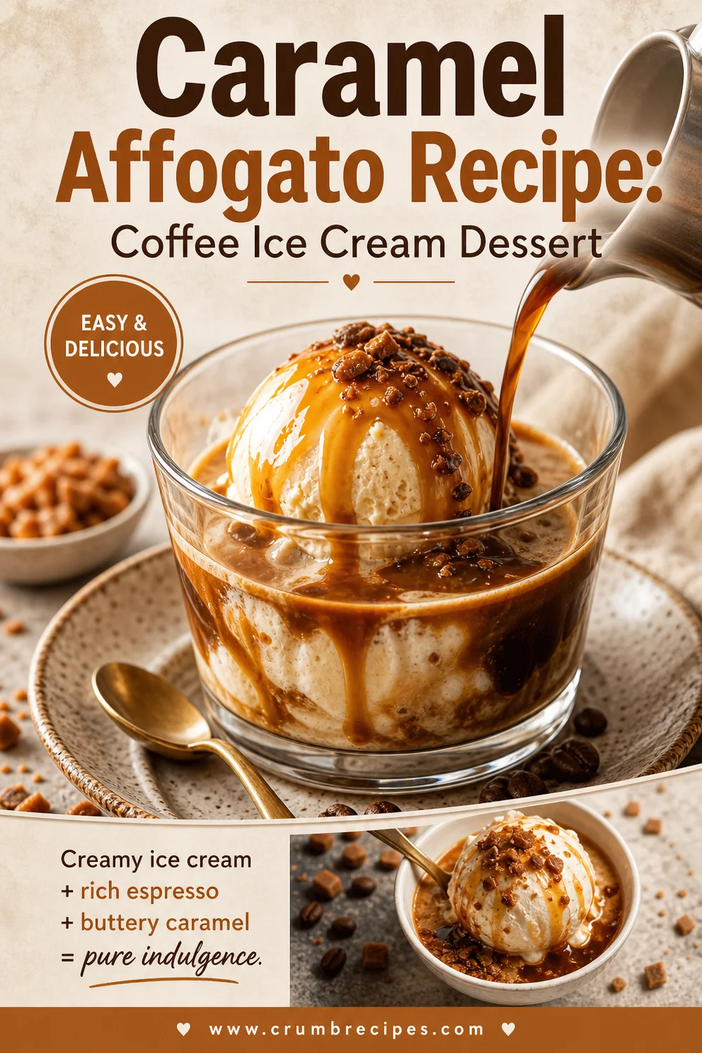 Caramel Affogato Recipe: Coffee Ice Cream Dessert
