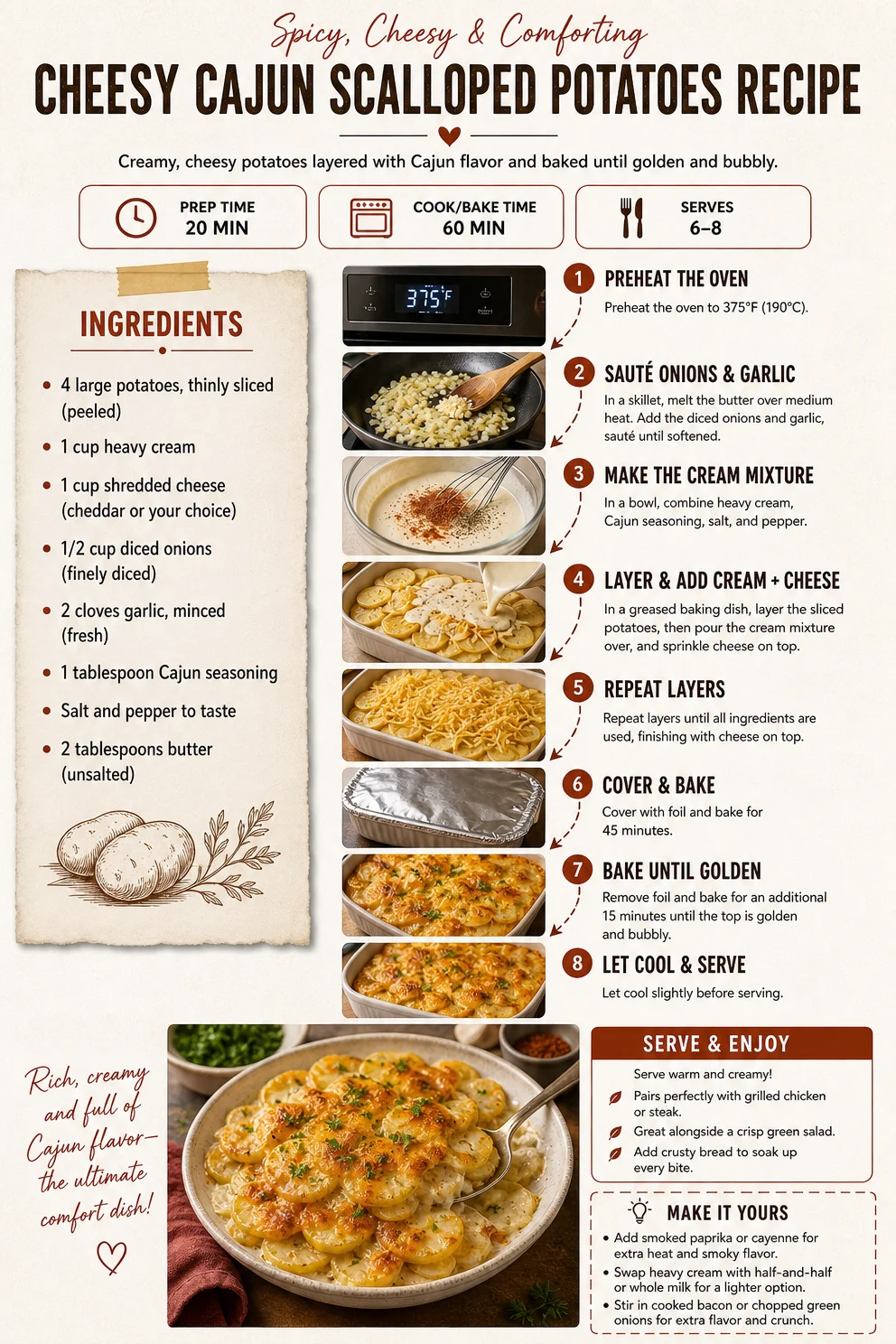 Cheesy Cajun Scalloped Potatoes Recipe Cajun scalloped potatoes Cheesy Cajun Scalloped Potatoes Recipe