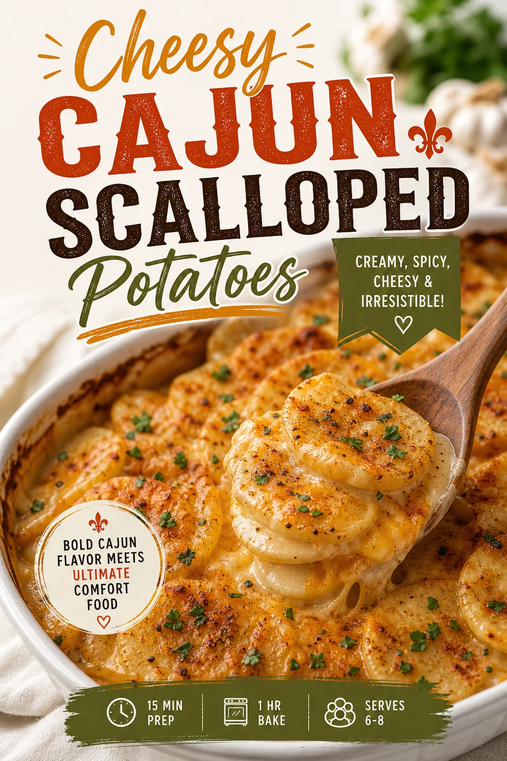 Cheesy Cajun Scalloped Potatoes Recipe Cajun scalloped potatoes Cheesy Cajun Scalloped Potatoes Recipe