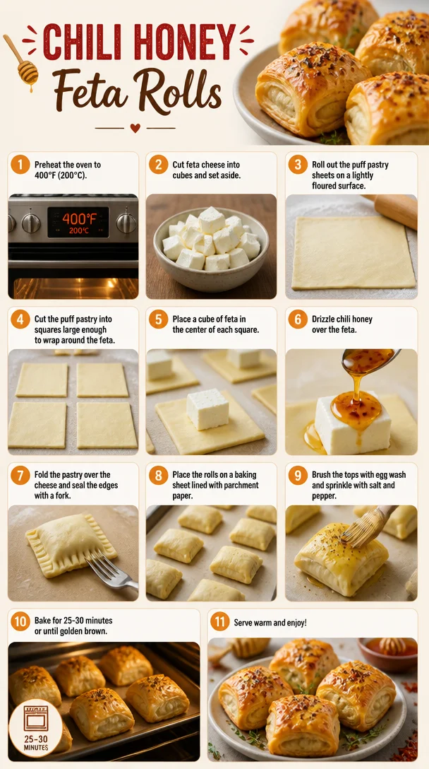 Chili Honey Feta Rolls - Irresistible Party Appetizer