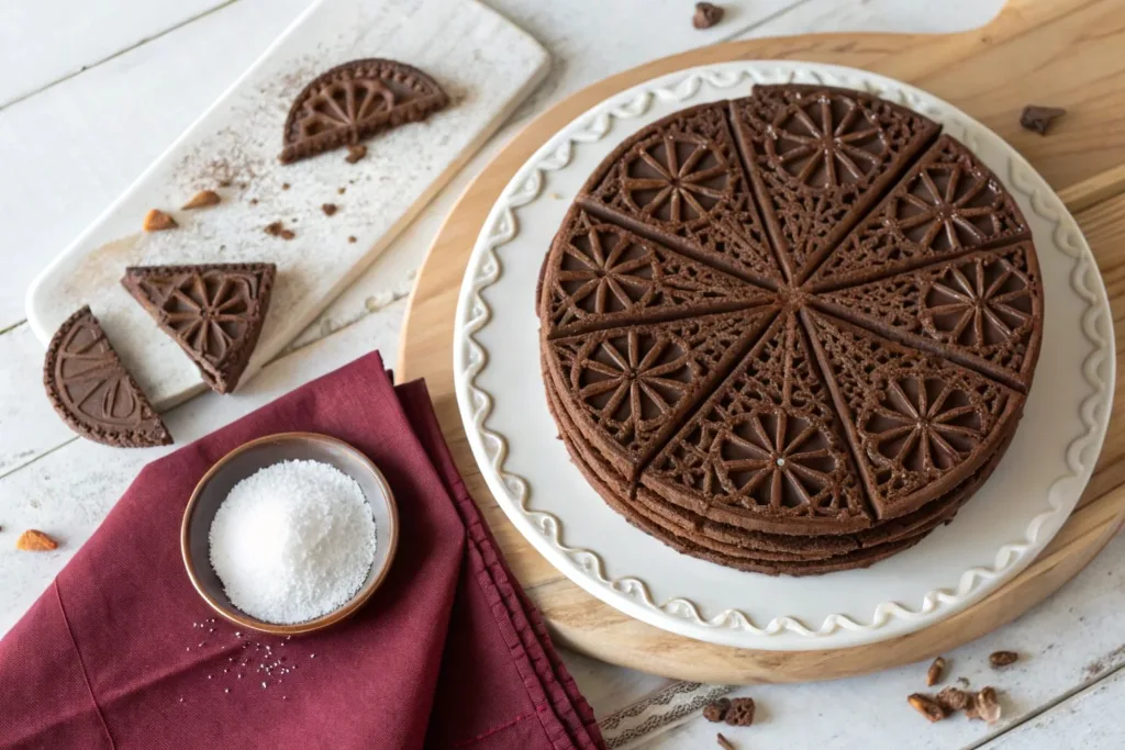 Chocolate Pizzelle: Crispy Cocoa-Wrapped Cookies Chocolate Pizzelle Chocolate Pizzelle: Crispy Cocoa-Wrapped Cookies