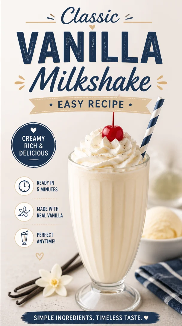Classic Vanilla Milkshake: Easy Recipe