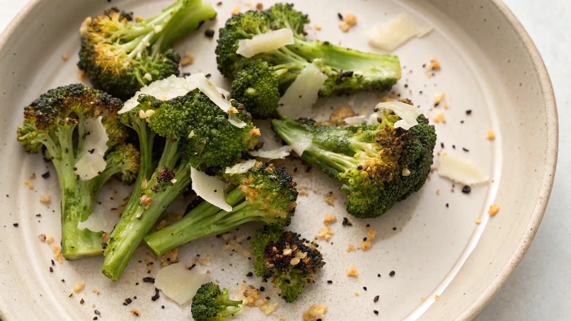 Fire Up Your Taste Buds with this Grilled Broccoli Caesar Salad! Broccoli Caesar Salad Grilled Broccoli Caesar Salad garnished with croutons and parmesan cheese