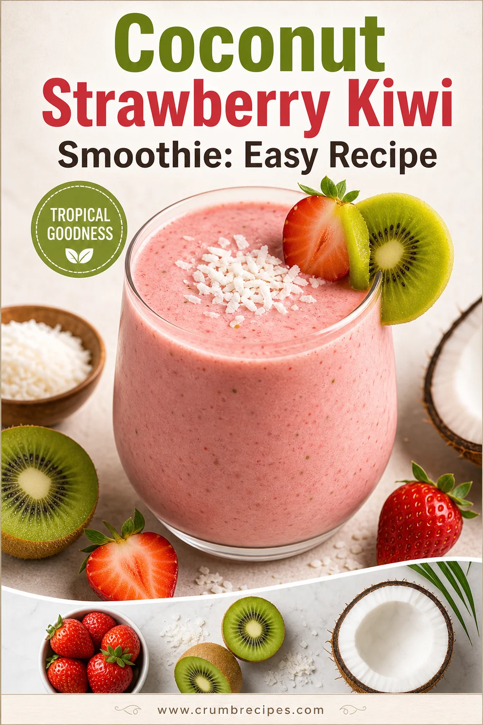 Coconut Strawberry Kiwi Smoothie: Easy Recipe Coconut Strawberry Kiwi Smoothie Coconut Strawberry Kiwi Smoothie: Easy Recipe
