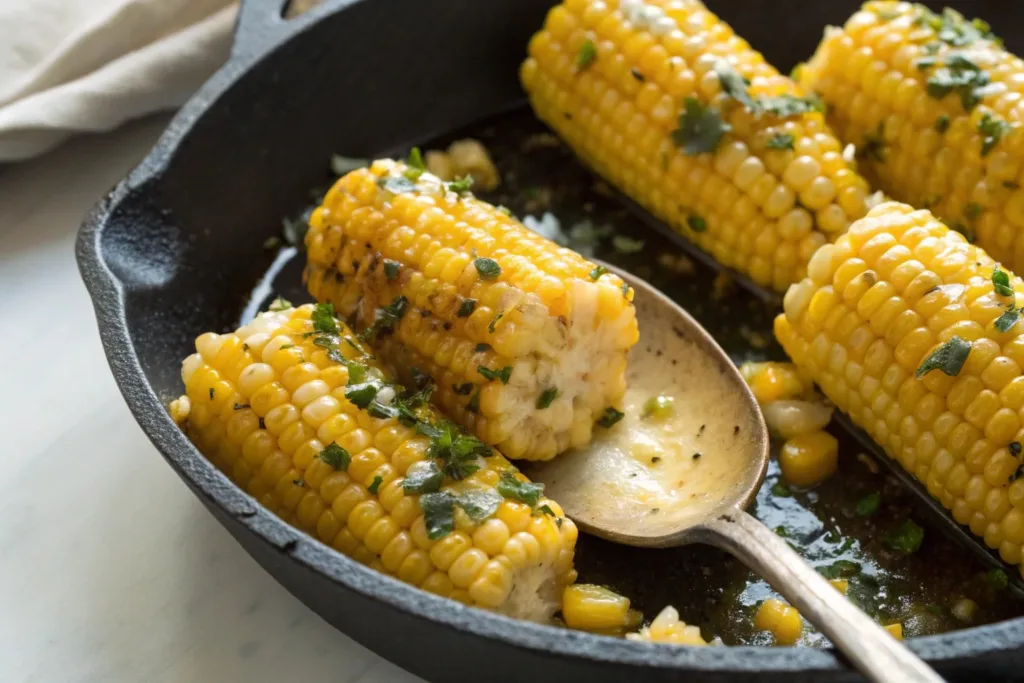 Creamy Honey Butter Skillet Corn Recipe