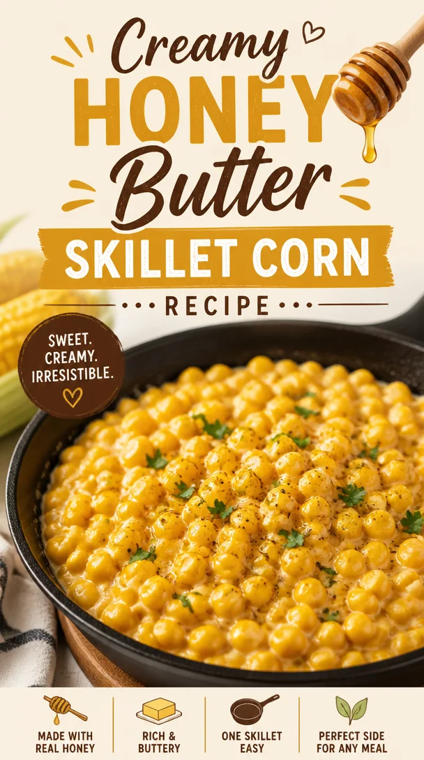 Creamy Honey Butter Skillet Corn Recipe