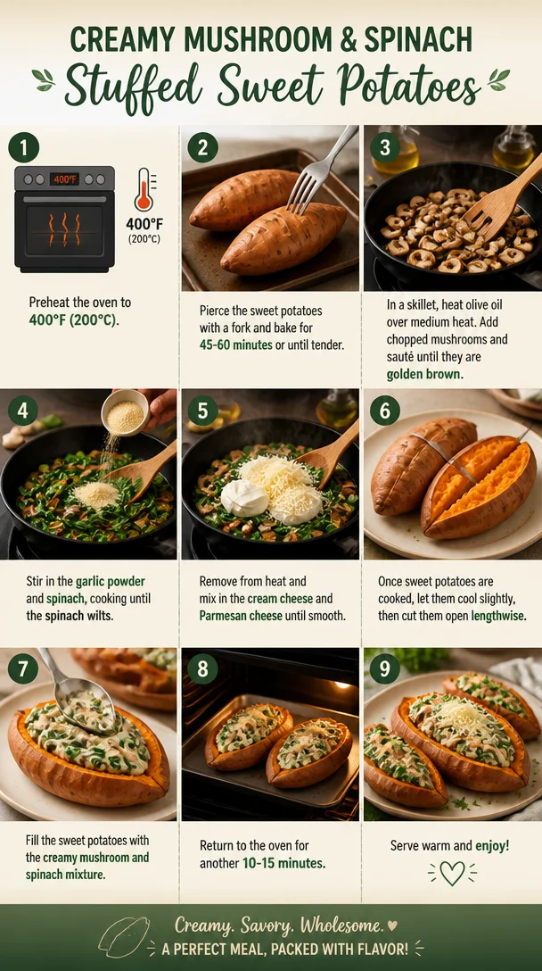 Creamy Mushroom Stuffed Sweet Potatoes: Easy Weeknight