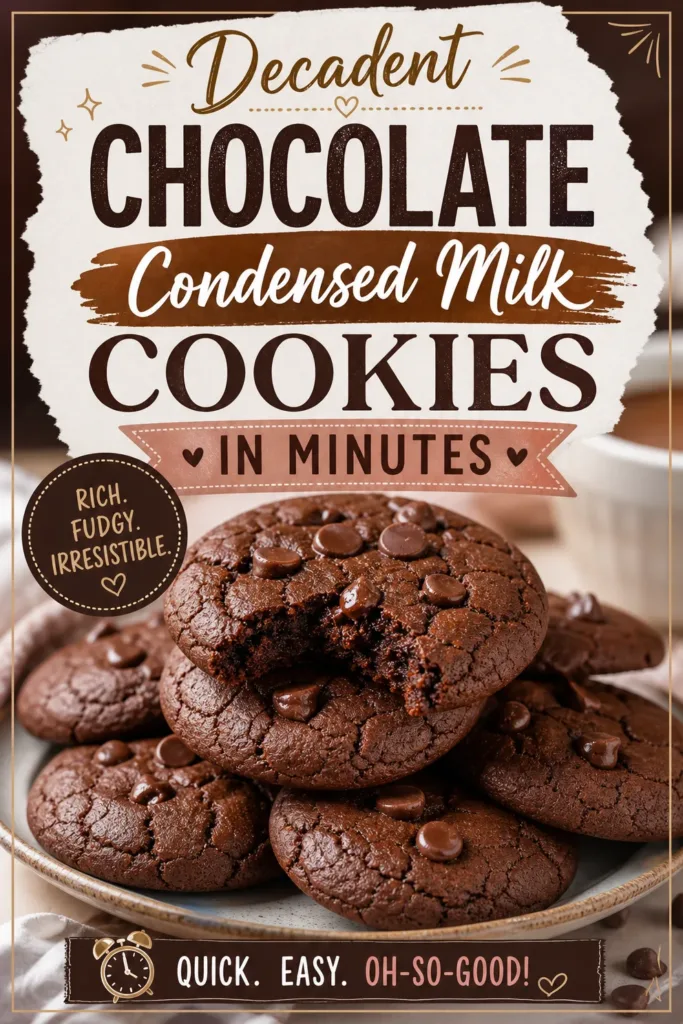 Decadent chocolate cookies made with condensed milk, ready in minutes