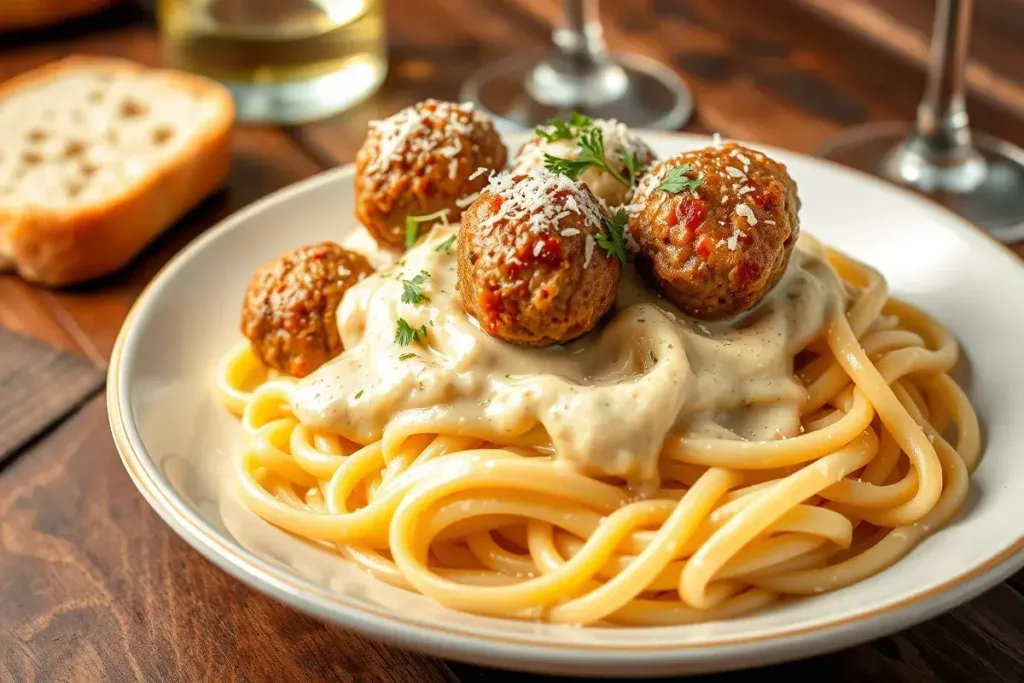 Fettuccine Alfredo with Meatballs: A Delicious Twist on a Classic Dish