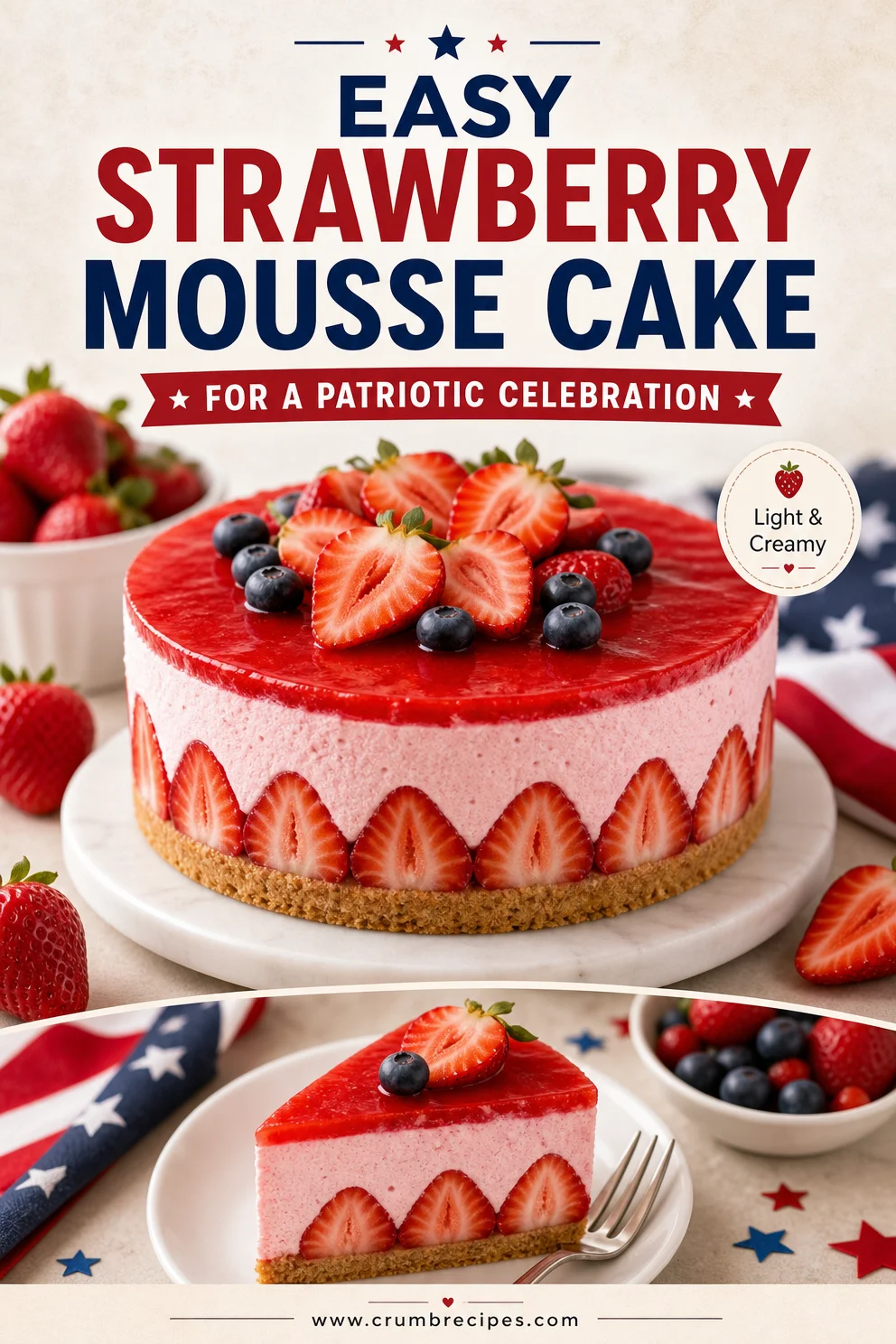 Strawberry Mousse Cake: Easy No-Bake Dessert