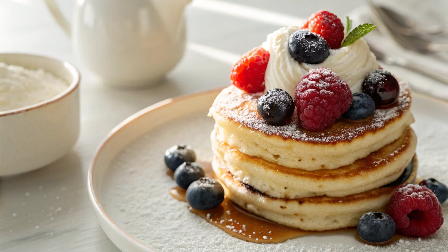 Ultimate Fluffy Pancakes Recipe – Simple Yet Heavenly! pancakes Delicious old-fashioned pancakes stacked with syrup and berries