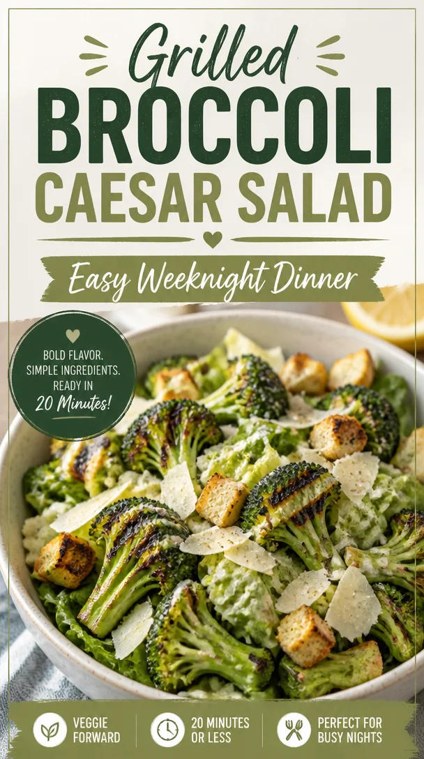 Fire Up Your Taste Buds with this Grilled Broccoli Caesar Salad! Broccoli Caesar Salad Grilled Broccoli Caesar Salad: Easy Weeknight Dinner