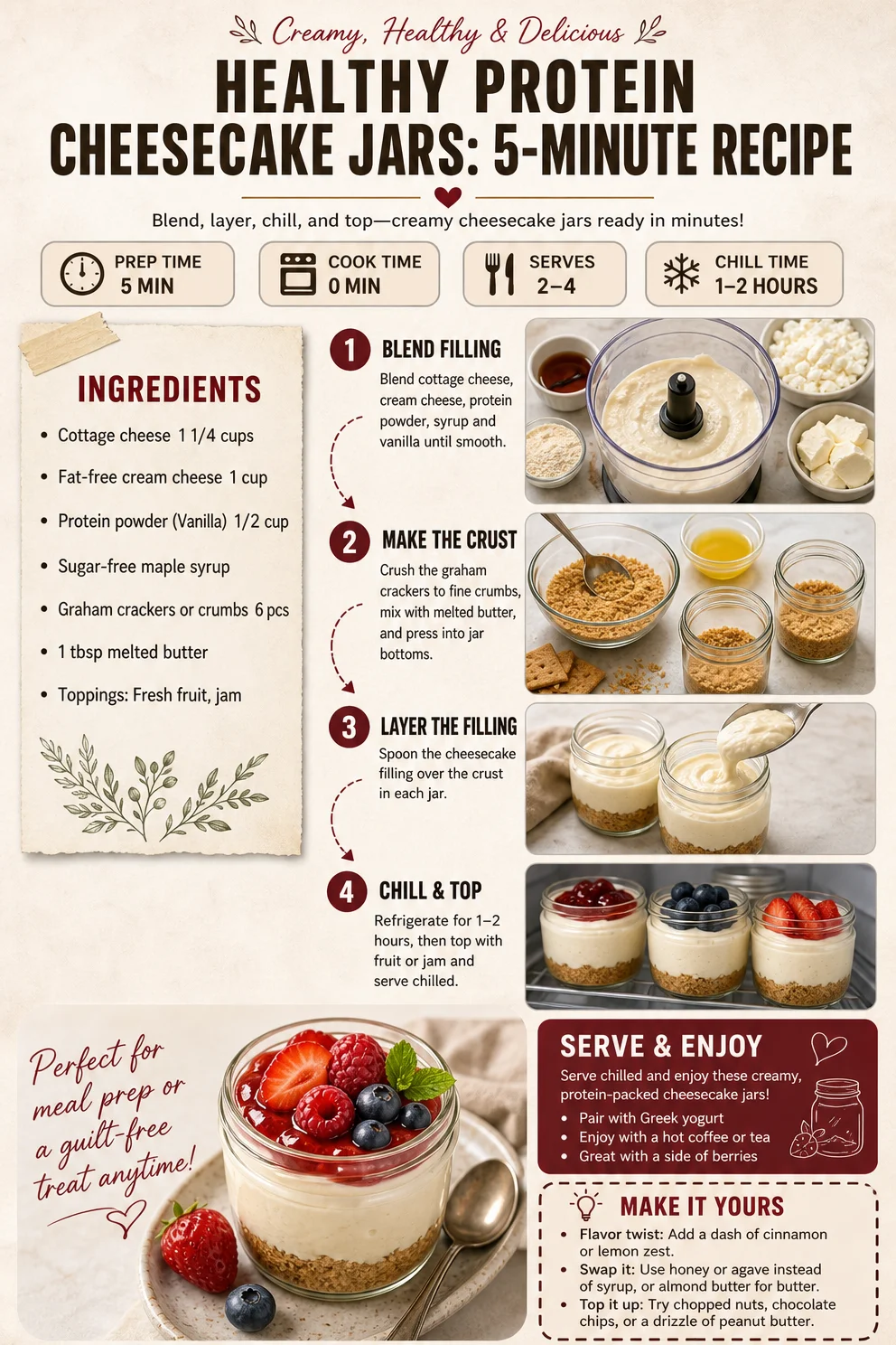 Healthy Protein Cheesecake Jars: 5-Minute Recipe protein cheesecake Healthy Protein Cheesecake Jars: 5-Minute Recipe