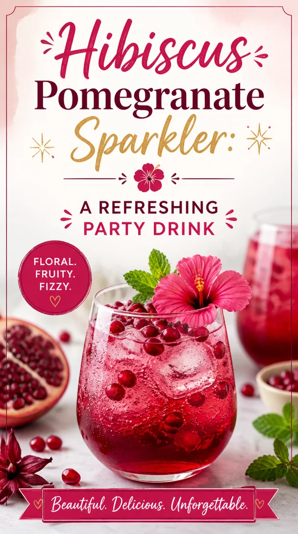 Hibiscus Pomegranate Sparkler: A Refreshing Party Drink