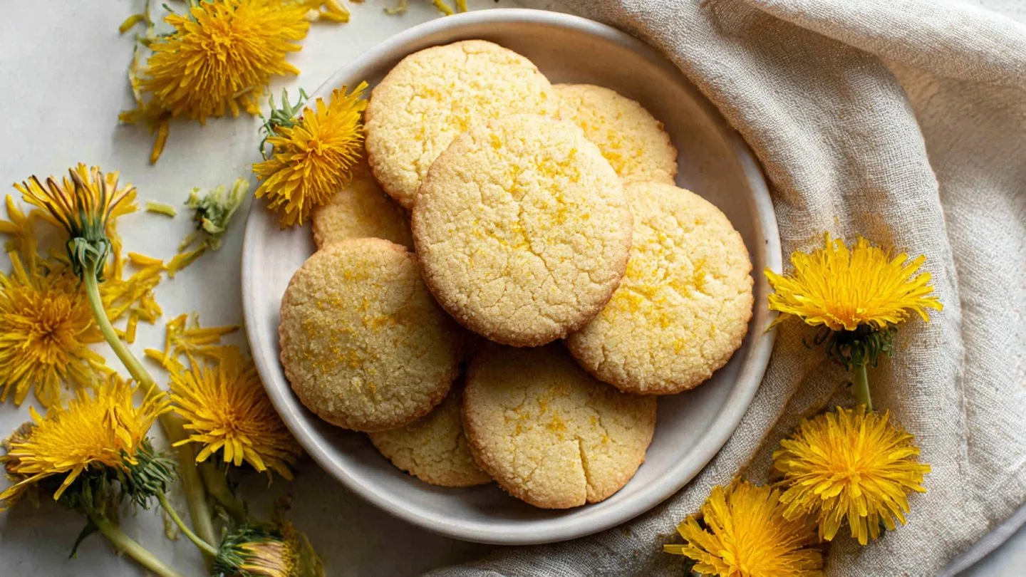 Honey Dandelion Shortbread Cookies Recipe