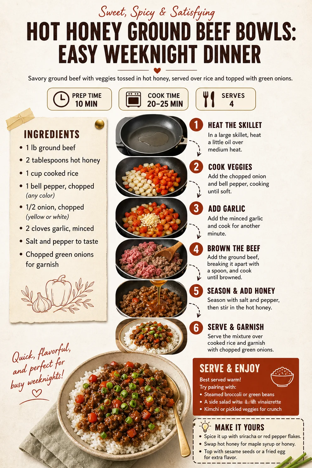 Hot Honey Ground Beef Bowls: Easy Weeknight Dinner honey ground beef Hot Honey Ground Beef Bowls: Easy Weeknight Dinner