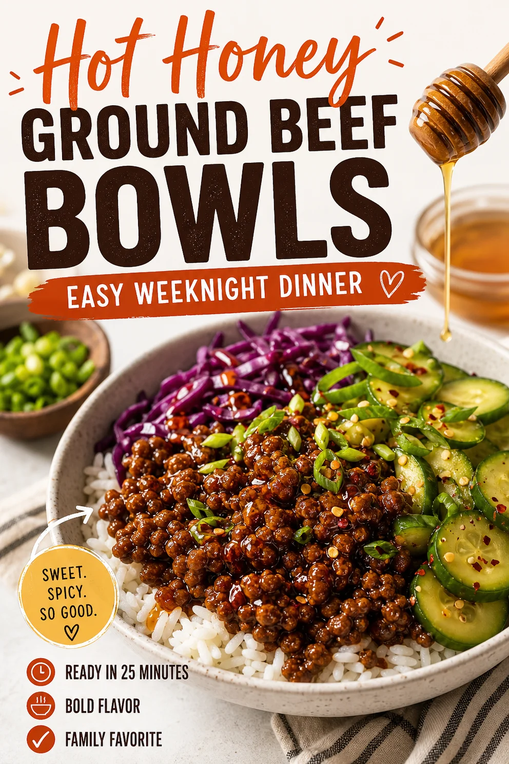 Hot Honey Ground Beef Bowls: Easy Weeknight Dinner honey ground beef Hot Honey Ground Beef Bowls: Easy Weeknight Dinner