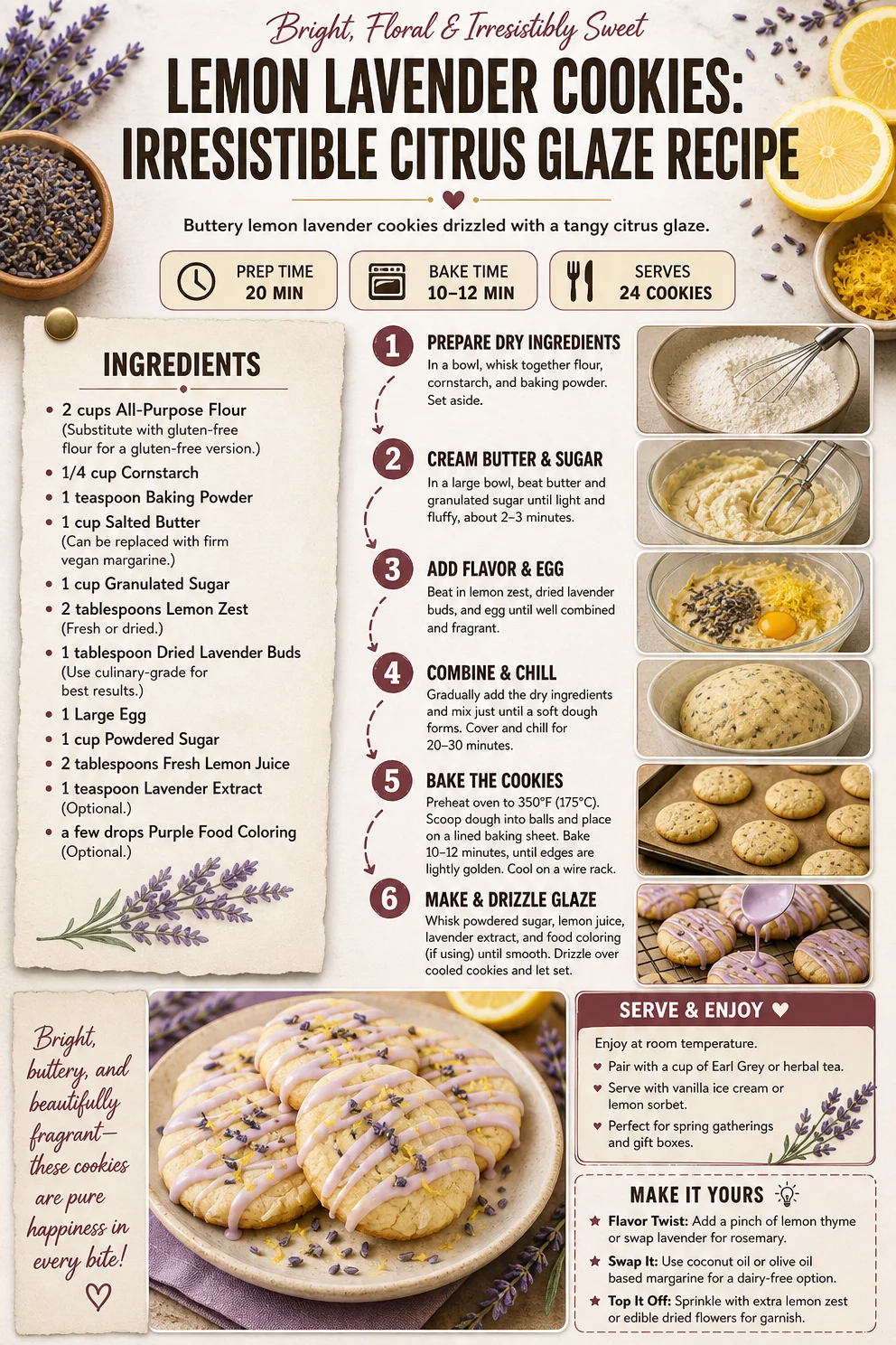 Lemon Lavender Cookies: Irresistible Citrus Glaze Recipe Lemon Lavender Cookies Lemon Lavender Cookies: Irresistible Citrus Glaze Recipe