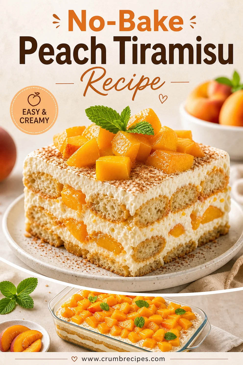 No-Bake Peach Tiramisu Recipe