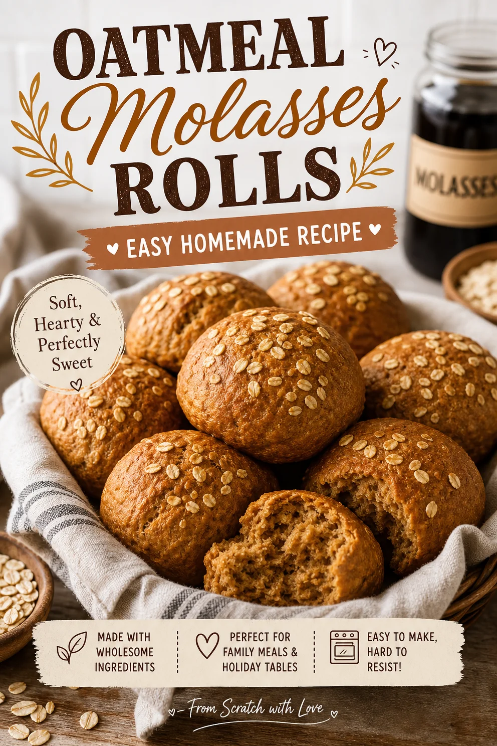 Oatmeal Molasses Rolls: Easy Homemade Recipe