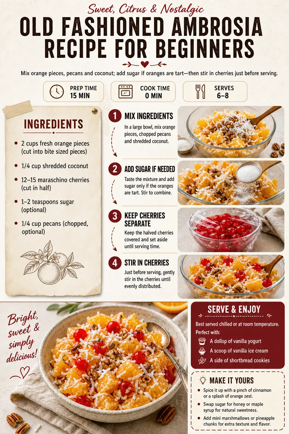 Old Fashioned Ambrosia Recipe for Beginners