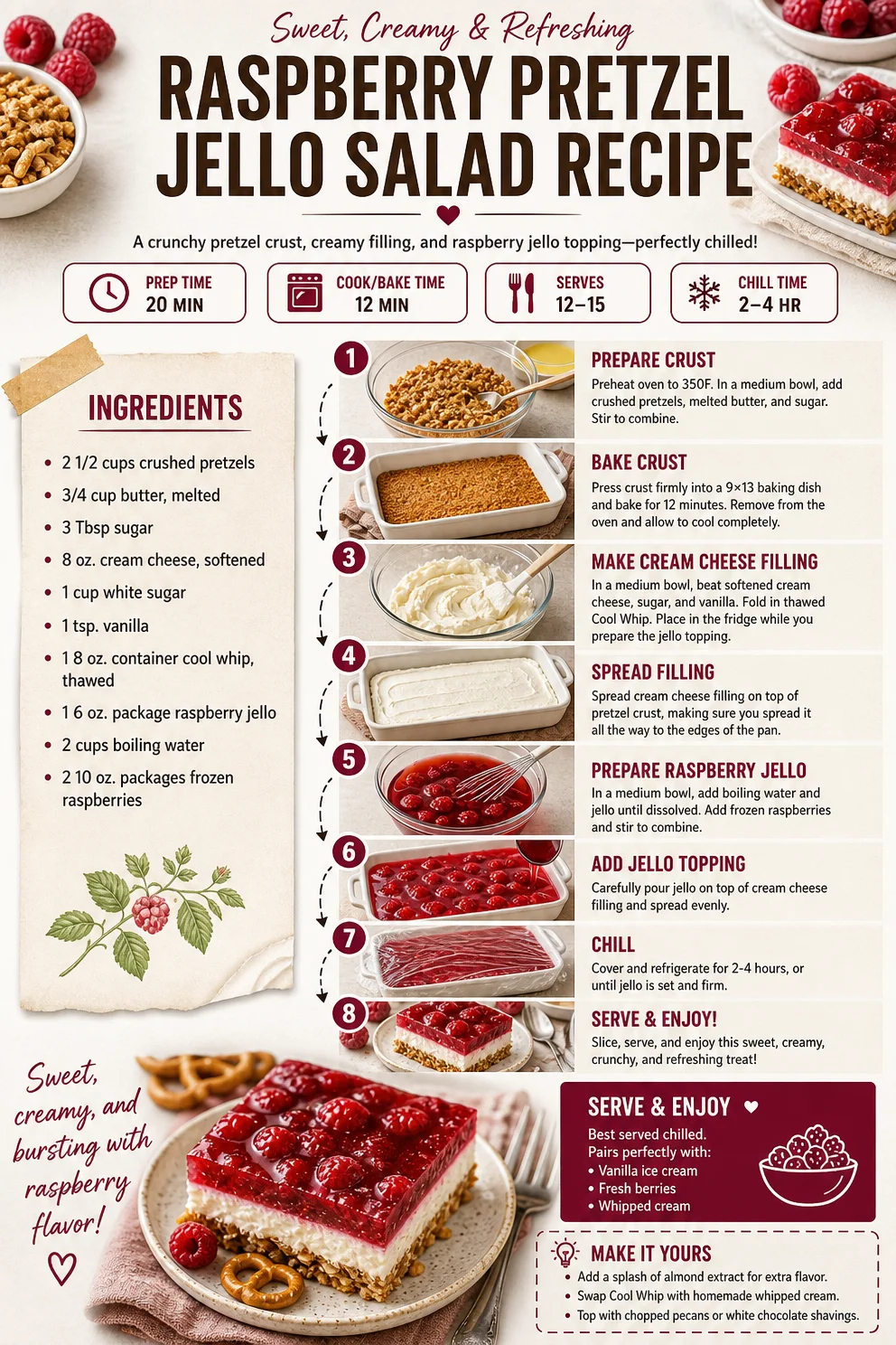 Raspberry Pretzel Jello Salad Recipe