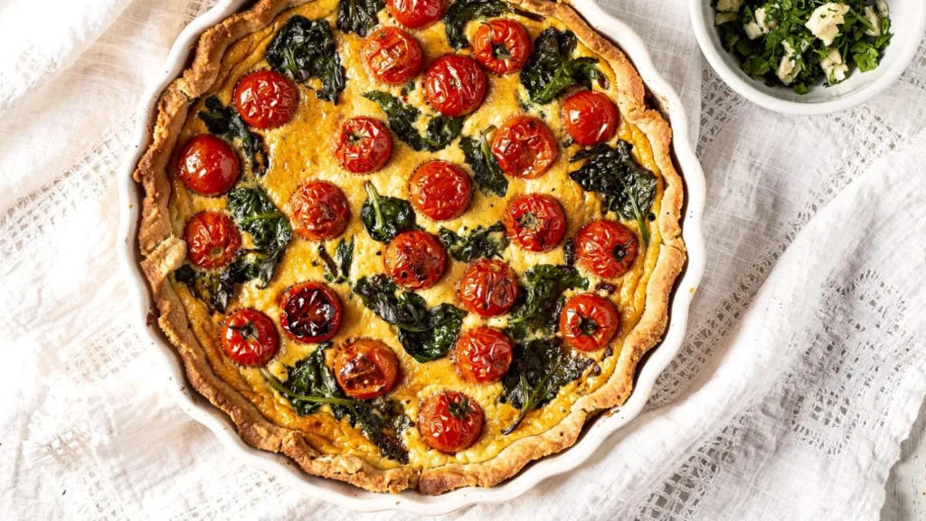 Roasted Tomato Spinach Pancetta Slice Recipe