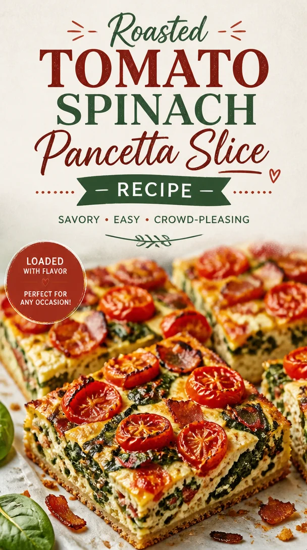 Roasted Tomato Spinach Pancetta Slice Recipe