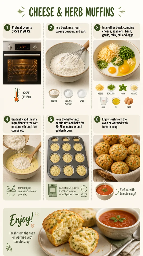 Savory Cheddar Muffins: Basil & Scallions