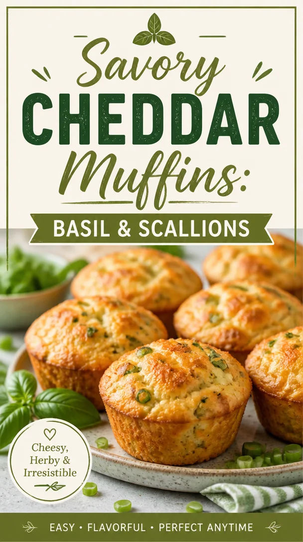 Savory Cheddar Muffins: Basil & Scallions