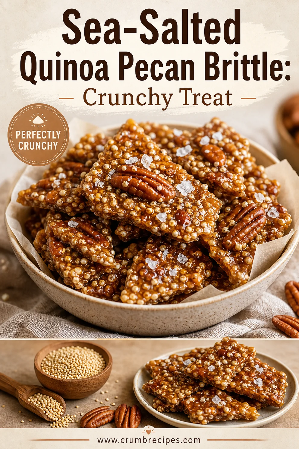 Sea-Salted Quinoa Pecan Brittle: Crunchy Treat