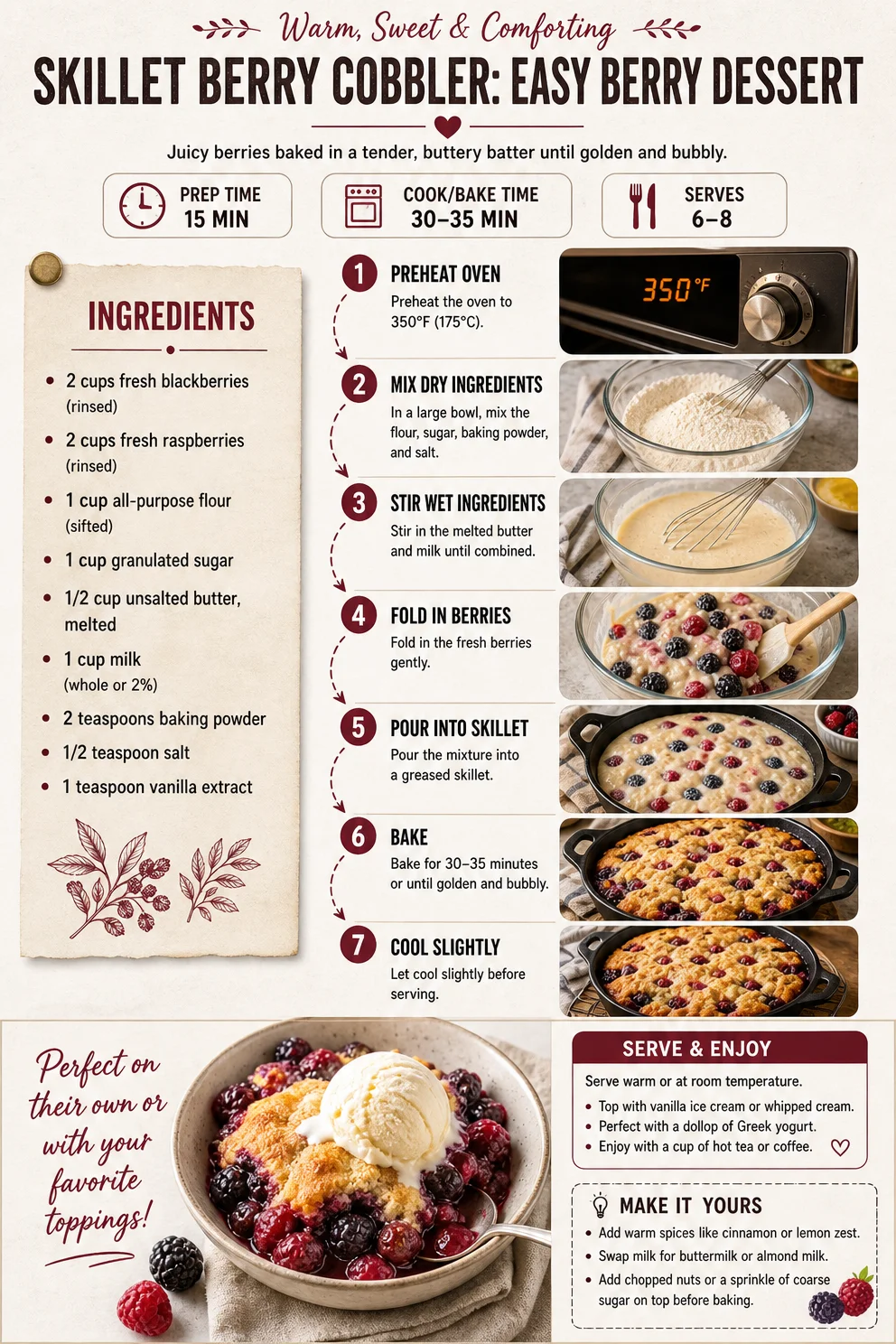 Skillet Berry Cobbler: Easy Berry Dessert berry cobbler Skillet Berry Cobbler: Easy Berry Dessert