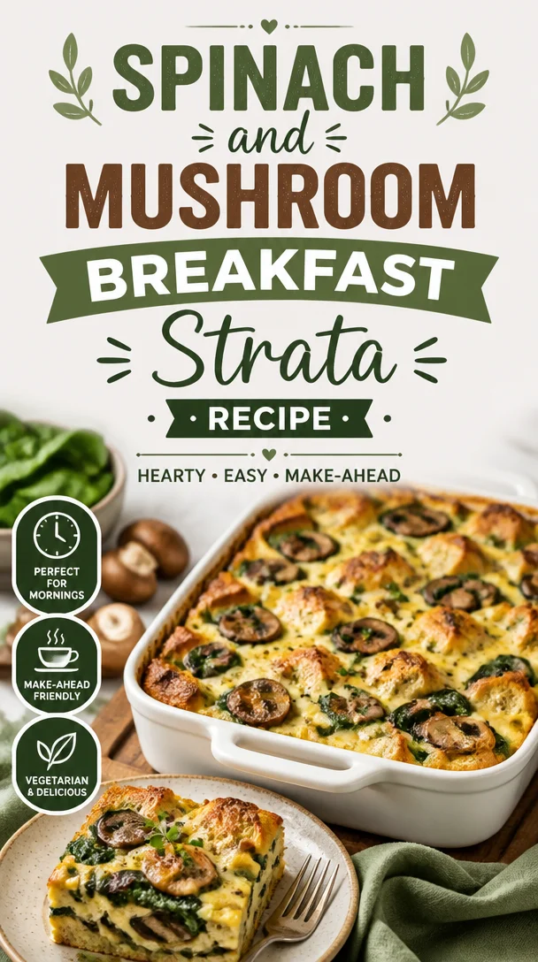 Spinach and Mushroom Breakfast Strata Recipe