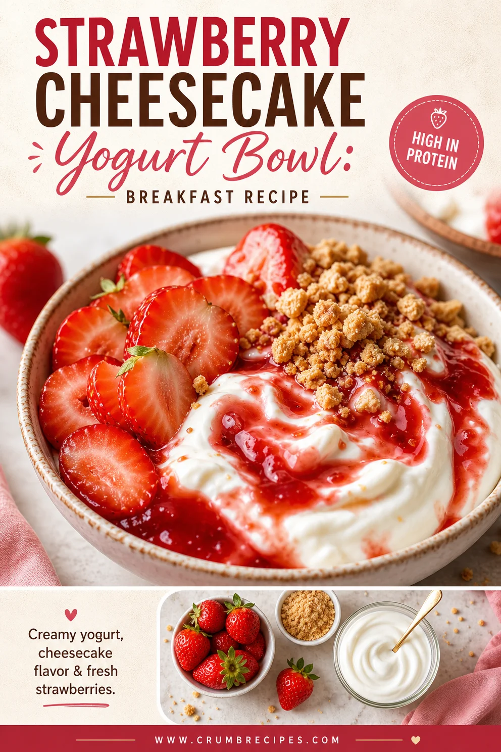 Strawberry Cheesecake Yogurt Bowl: Breakfast Recipe